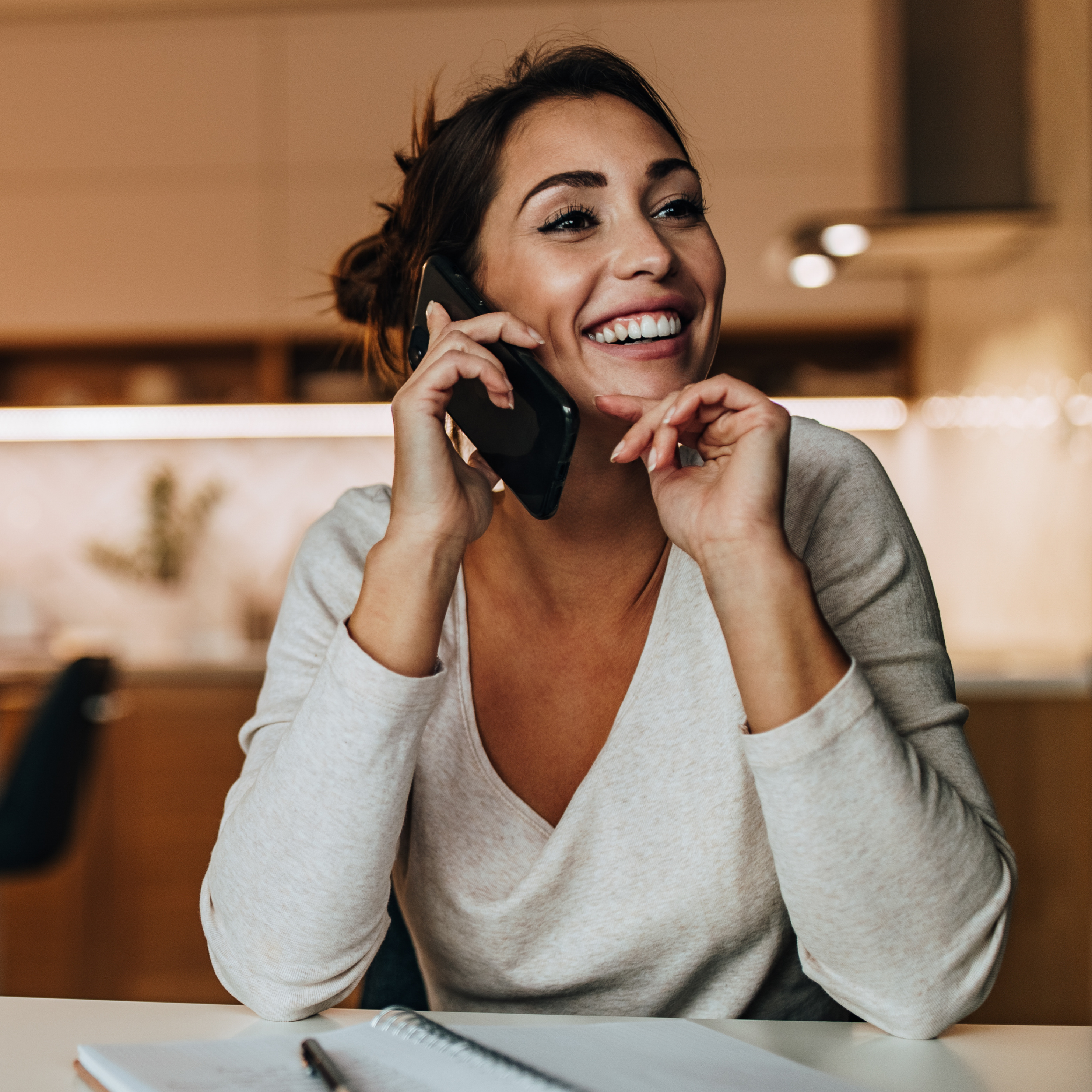 woman talking on phone