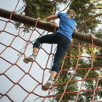 woman on obstacle course