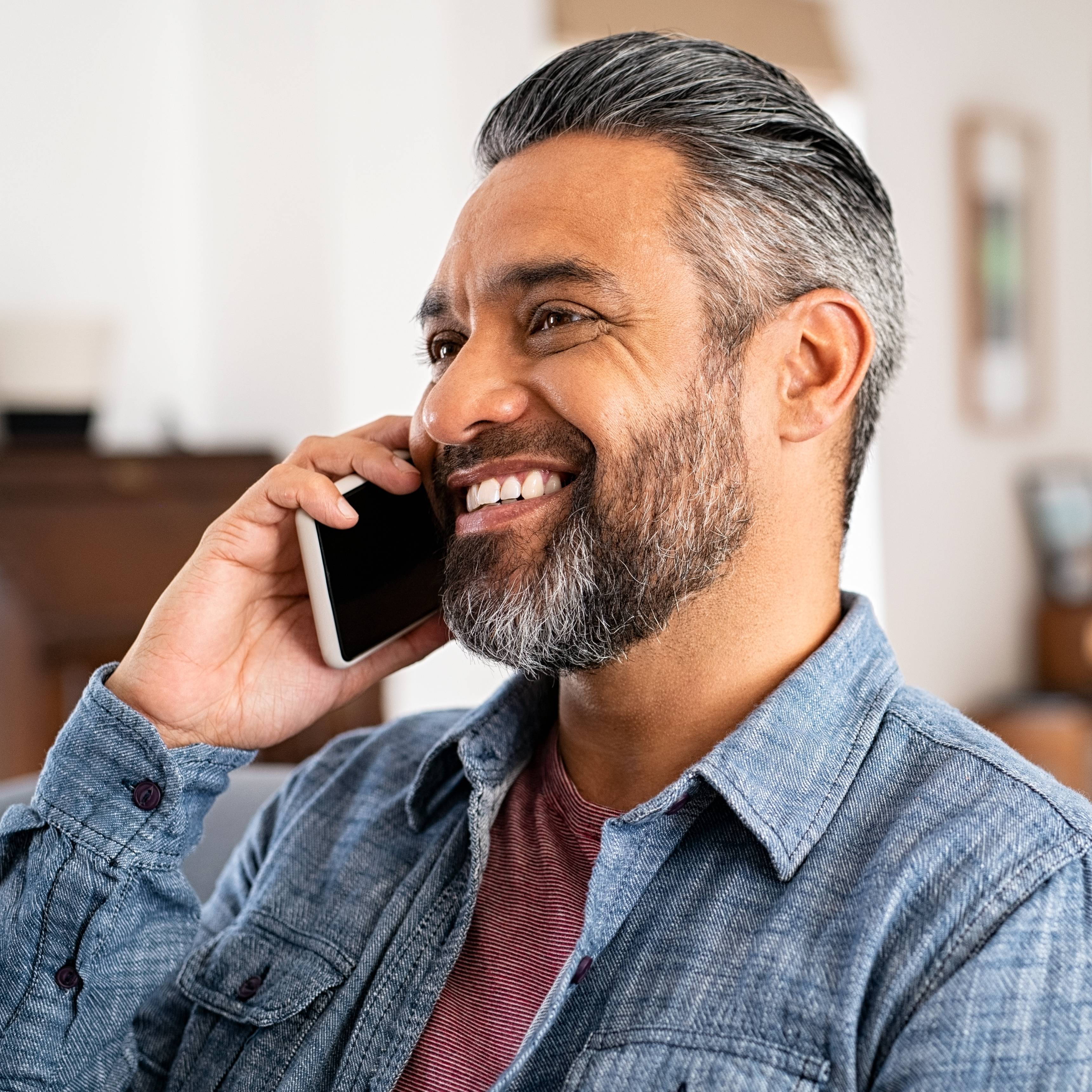 man talking on phone