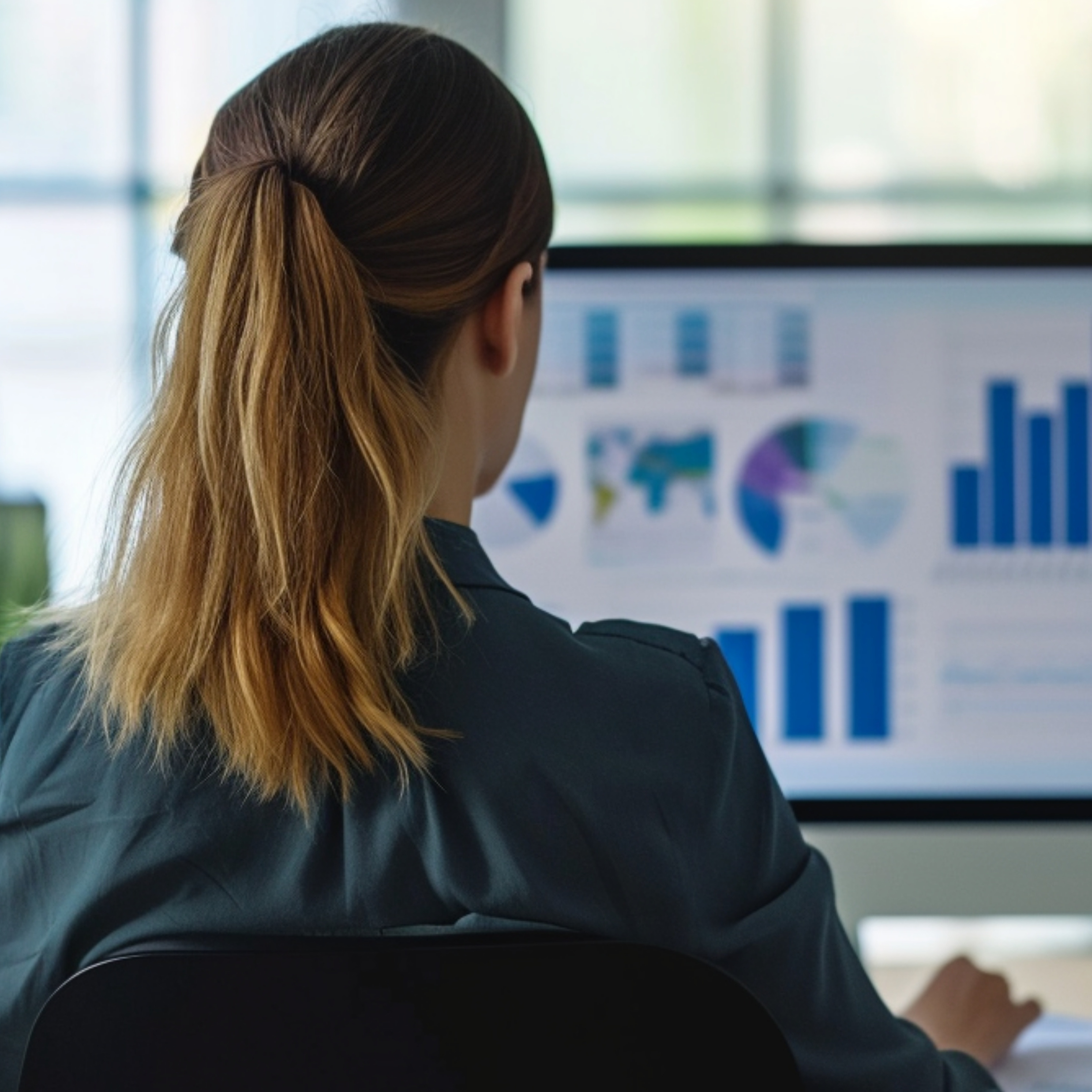 woman working on computer