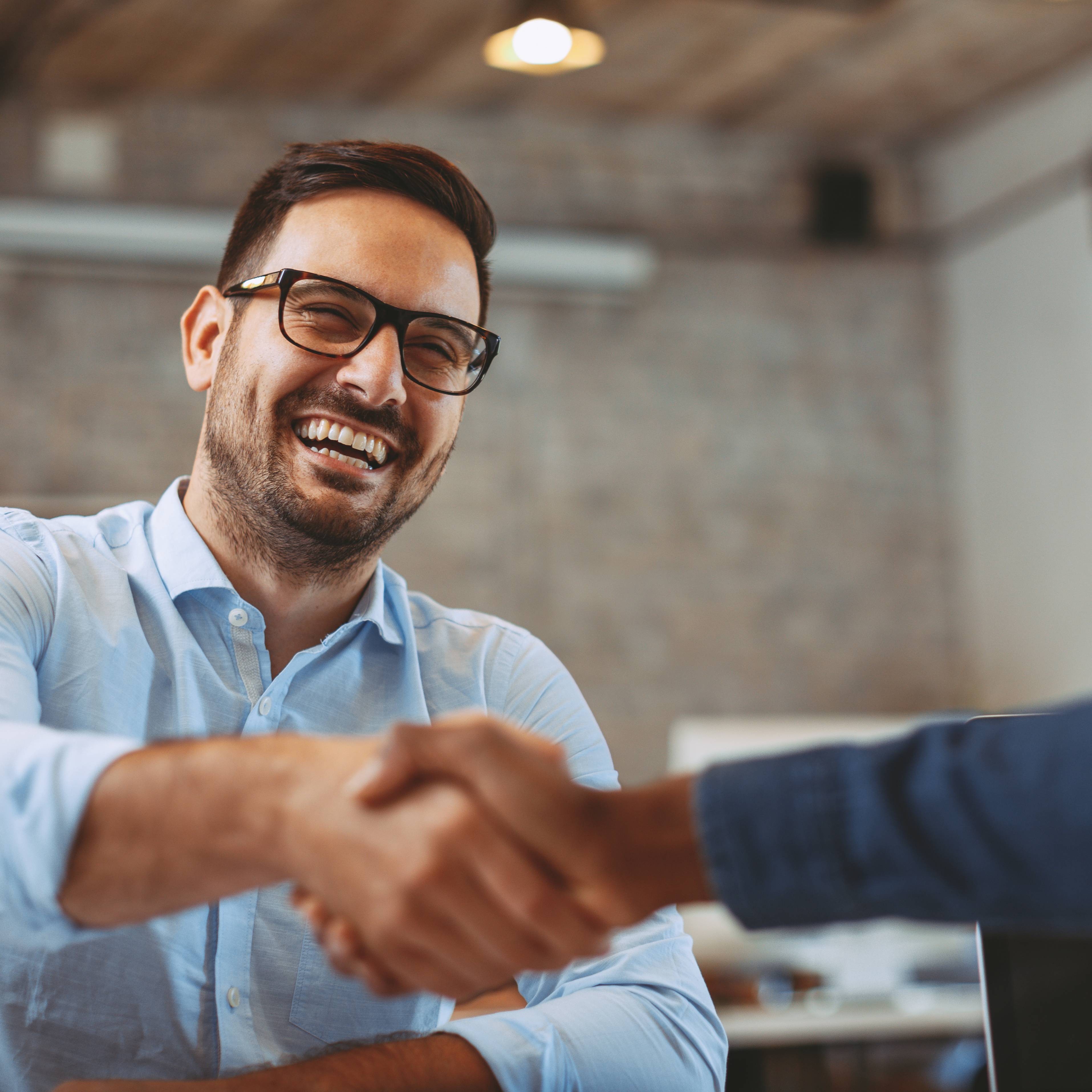 man shaking hands